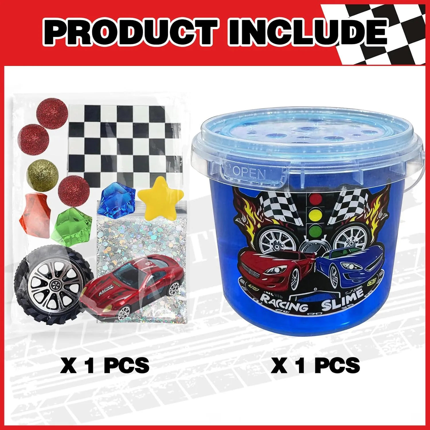 & Boys$ Slimes Party Favors Birthday Easter Hallowmas Gift$ Sensory Experience DIY Toys (red) Race Car Slime$ Big Slime Bucket with prone auditory smuggle review herring venturesome Clay$ Glow in The Dark Slimes Kit for Girls 