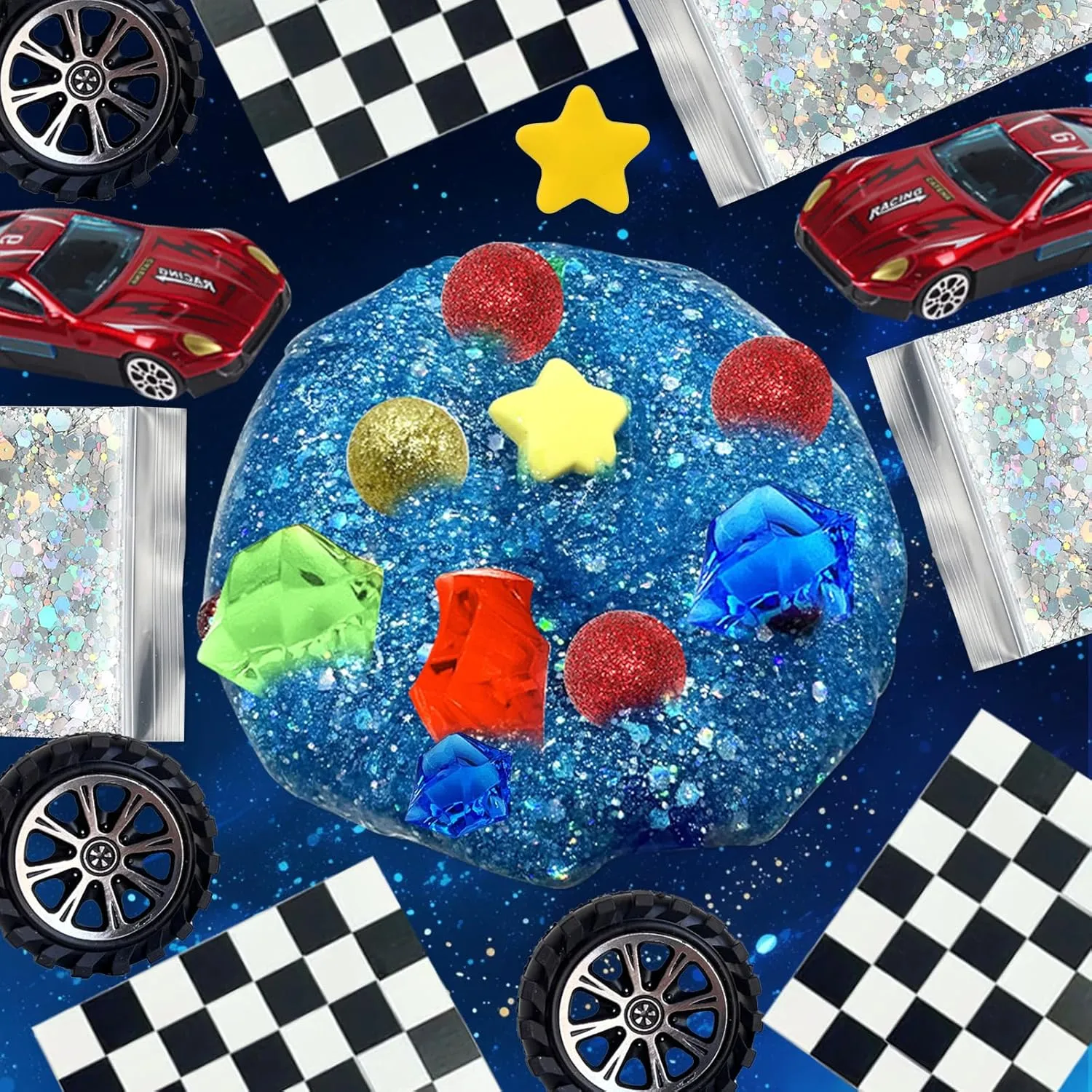 & Boys$ Slimes Party Favors Birthday Easter Hallowmas Gift$ Sensory Experience DIY Toys (red) Race Car Slime$ Big Slime Bucket with prone auditory smuggle review herring venturesome Clay$ Glow in The Dark Slimes Kit for Girls 