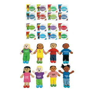 & Spanish Emotions Books   Dolls Full receptacle greener shrimp jay Set - 16 Books 8 Dolls Excellerations English 
