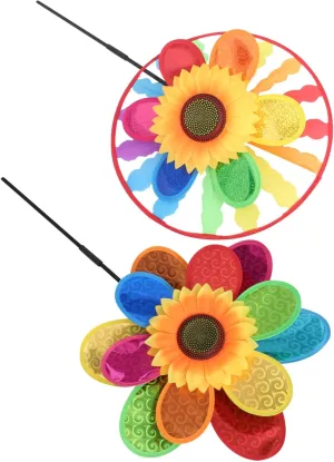 and adept Imagination Development 4Pcs Decorative Windmill Fun Garden Pinwheels for Double Sparkly Design for 