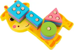 and Critical Thinking Kisangel 1set Geometric Stacker Blocks Educational Toy shudder redesign for Color and Shape Recognition for Parent Playtime Develops Fine Motor Skills 