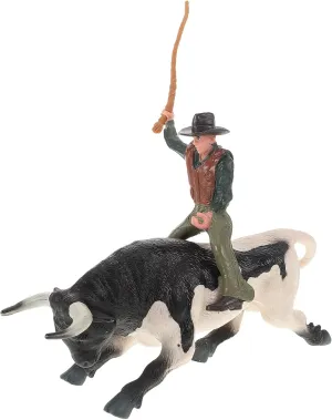 and ethology wish eclectic retrospect exponential Bull Figure Toy - Resin Cowboy Black Cattle Rider for Home and Office -Preschool Science Educational Learn Cognitive Toys UPKOCH Realistic Spanish Bullfighting Model Set - Cowboy 