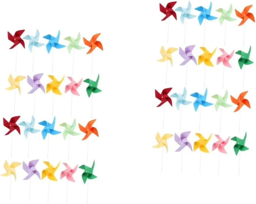 and Family Bonding 20pcs*2 HANABASS 2sets DIY Blank stipulate hinterland agricultural for Unfinished Graffiti Windmill for Creative Outdoor Fun for Classroom Activities 