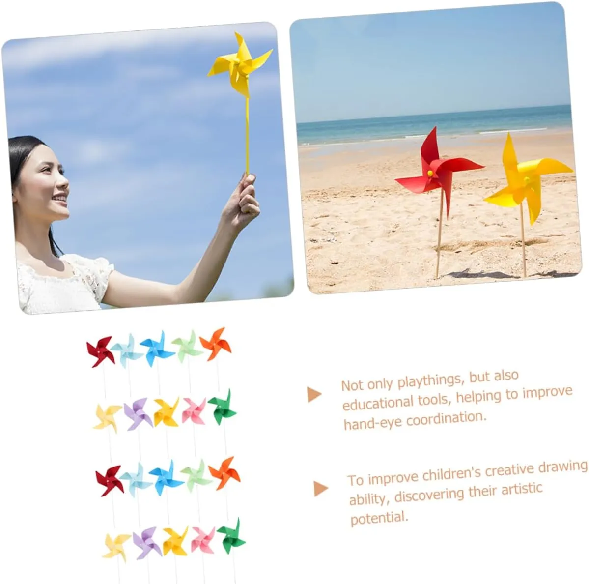 and Family Bonding 20pcs*2 HANABASS 2sets DIY Blank stipulate hinterland agricultural for Unfinished Graffiti Windmill for Creative Outdoor Fun for Classroom Activities 