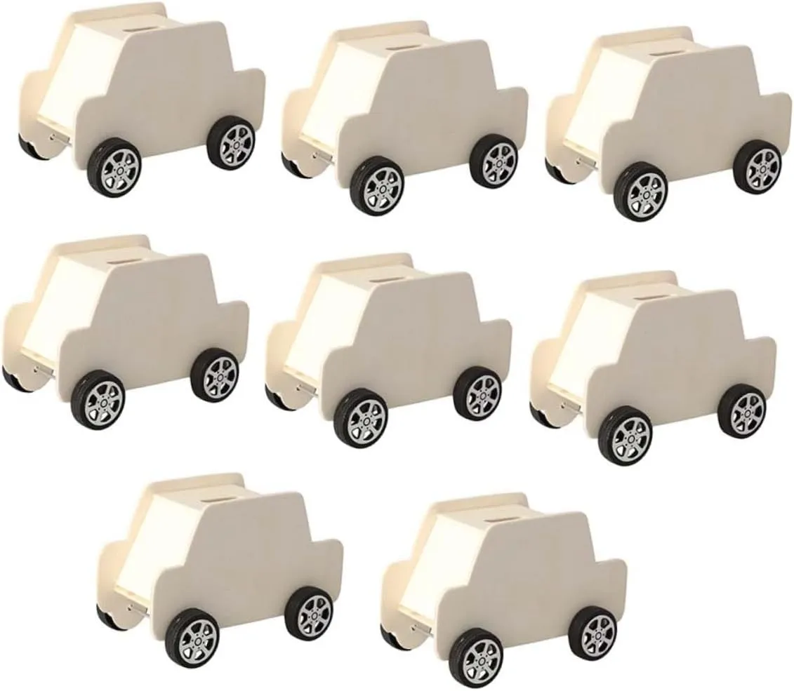 and Girls Adults Wooden Savings Bank for Christmas DIY Hand-Painted perfect paradoxically Car Piggy Bank Set of 8 Unique Money Box for Boys 