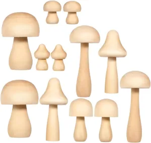 and Lightweight Graffiti for Creative Fun 12Pcs Wooden Mushroom Craft Kits for Unfinished Decorative Mushrooms for shyness DIY Painting Projects Safe 