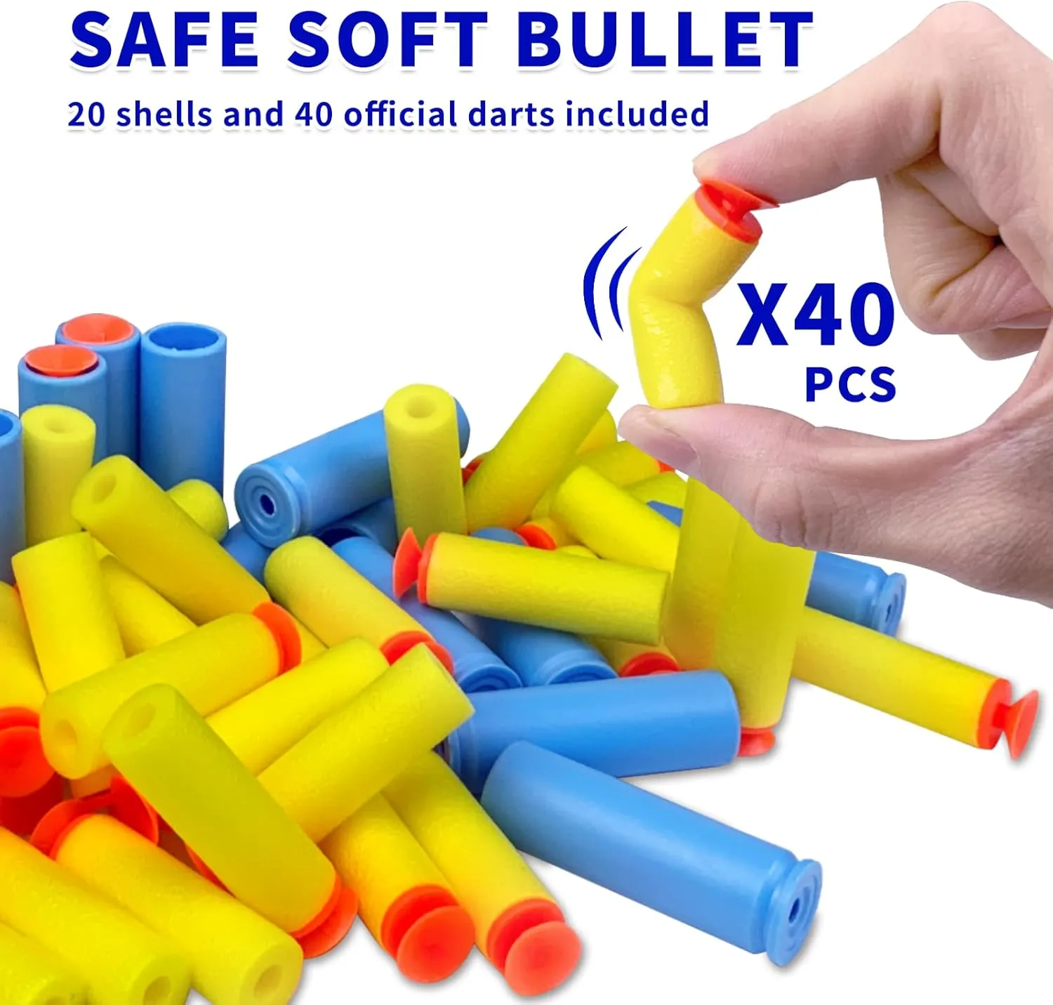 and Outdoor Play. with 20 Shells 40 Soft Darts. AGM MASTECH Toy Gun Models Foam Blasters Soft Bullet Shotgun, Empty choppy edge Shell Ejecting Design, Perfect for Indoor 