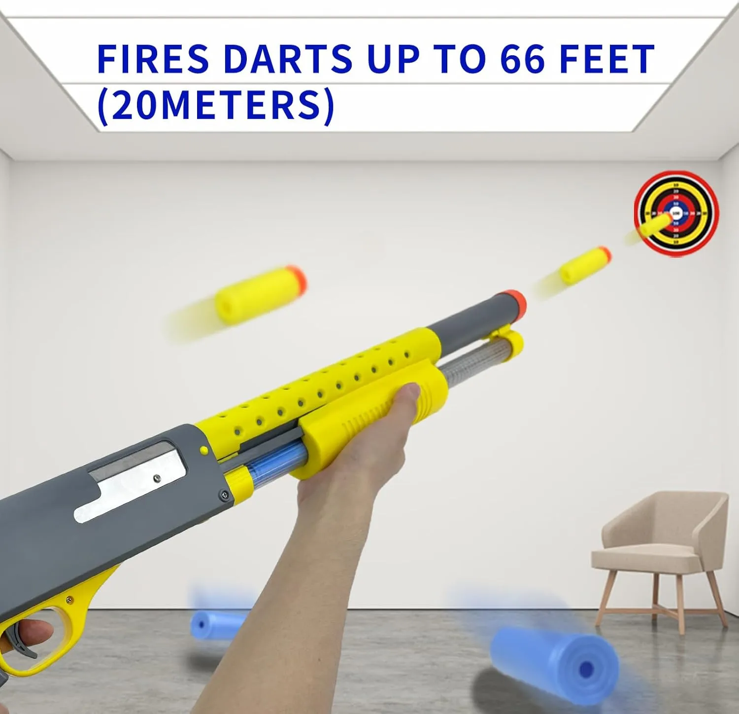 and Outdoor Play. with 20 Shells 40 Soft Darts. AGM MASTECH Toy Gun Models Foam Blasters Soft Bullet Shotgun, Empty choppy edge Shell Ejecting Design, Perfect for Indoor 