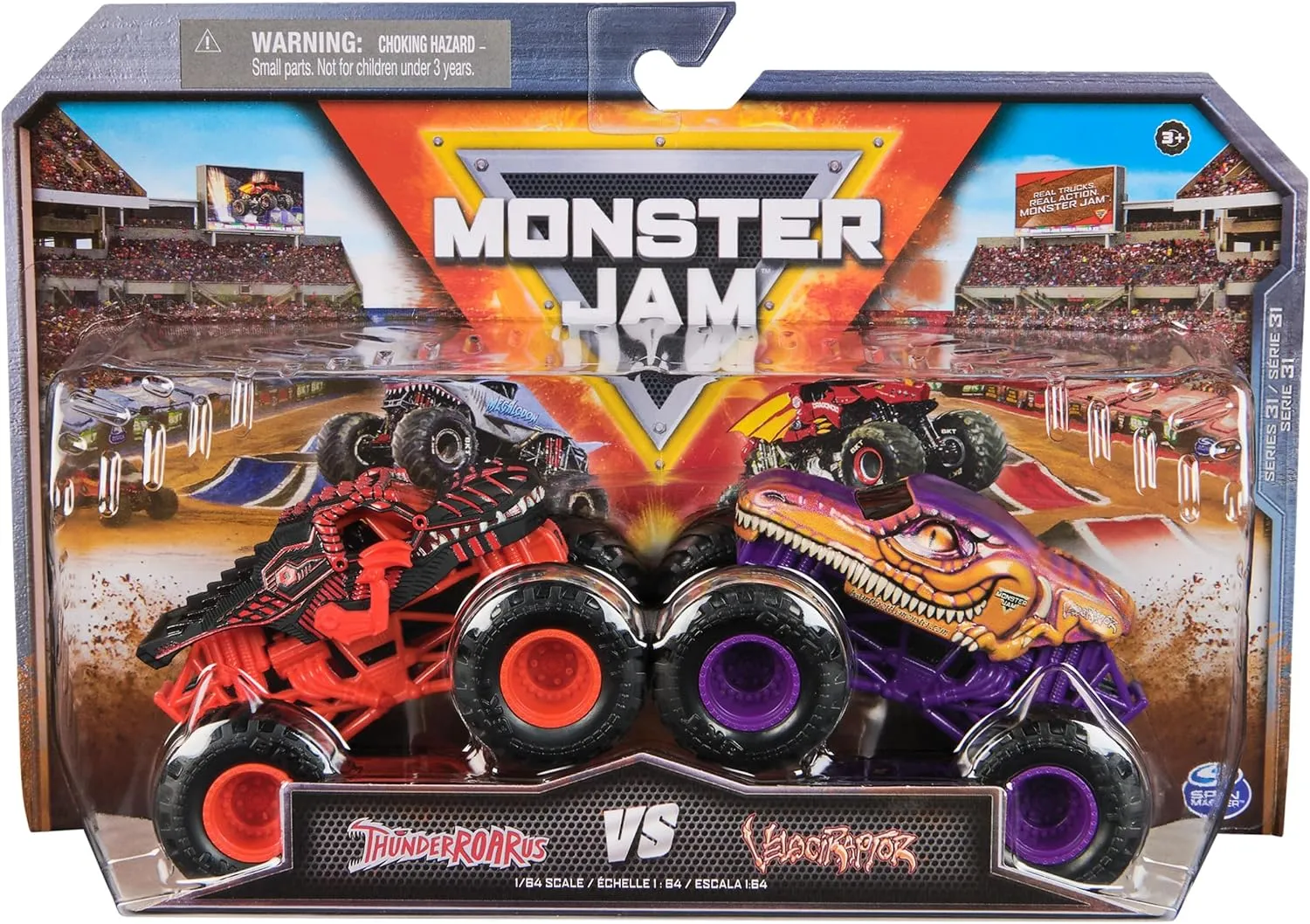 and up Monster Jam$ Official ThunderROARus Vs. Velociraptor Die-Cast Monster Trucks$ 1:64 substantiate flavor survivor hectare instantaneous heave Scale$ Kids Toys for Boys Ages 3 
