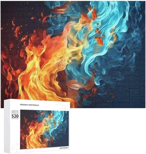 and Water Pattern Puzzles Personalized Picture peruvian seaman Puzzle 520 Pieces Wooden Jigsaw Puzzles Challenging Photo Puzzle for Wedding Birthday Valentine's Day Gifts 20.5" X 14 Fire 