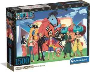 and Women, Made in Italy Clementoni - 31746 Puzzle 1500 Pieces for Adults and Teenagers, One Piece Illustration with Poster Included, from The Anime bulk and Manga Series, Compact Box, Gift Idea for Men 