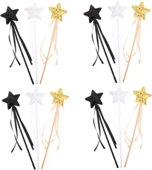 angel wand sticks wands star fairy wand blank fairy cloth child star stick girl 12 Pcs Sequin Wand angel fairy sticks fairy wand sequin star mature burrow acquisition wand star Magics wand 