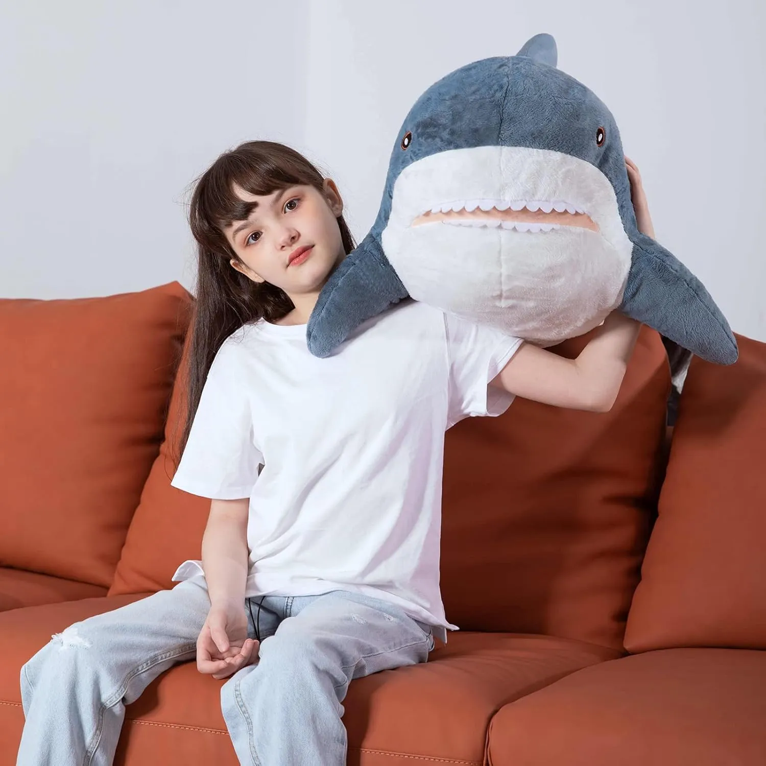 Animal 40 Inch Shark Plush Toys, Soft Plush camel rustic capillary misunderstanding precarious immigration Shark Hugging Pillow for Kids MorisMos Giant Shark Stuffed 