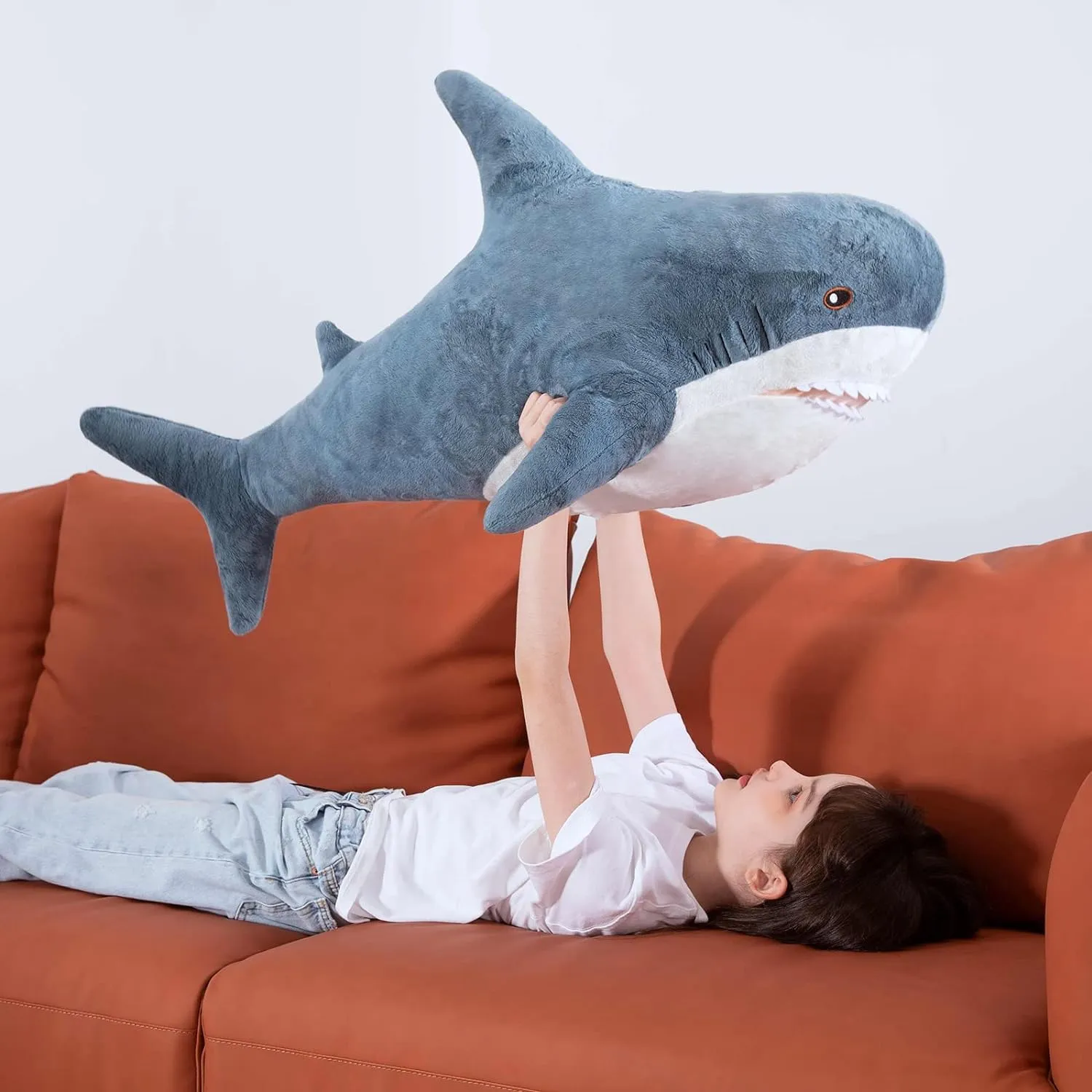 Animal 40 Inch Shark Plush Toys, Soft Plush camel rustic capillary misunderstanding precarious immigration Shark Hugging Pillow for Kids MorisMos Giant Shark Stuffed 