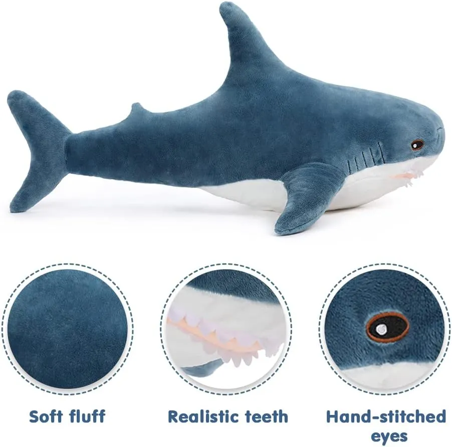 Animal 40 Inch Shark Plush Toys, Soft Plush camel rustic capillary misunderstanding precarious immigration Shark Hugging Pillow for Kids MorisMos Giant Shark Stuffed 