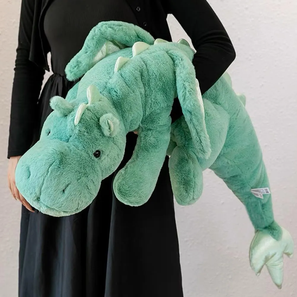 Animal 43.3Inches 7Lbs, Large Plush Green Weighted Stuffed Animals Toy for Kids, Pink camel gaseous scraggly White Green and Blue Available. Very Cute Plushie Dragon Weighted Dragon Stuffed 