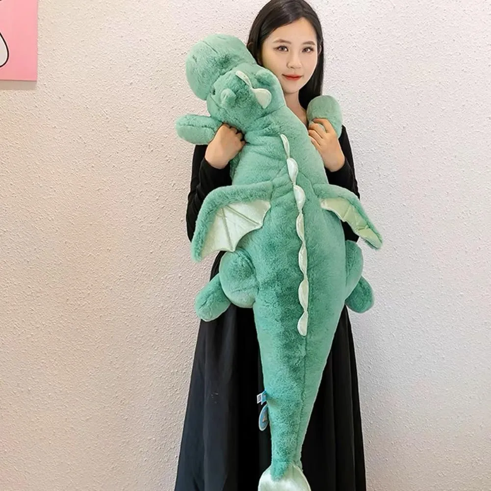 Animal 43.3Inches 7Lbs, Large Plush Green Weighted Stuffed Animals Toy for Kids, Pink camel gaseous scraggly White Green and Blue Available. Very Cute Plushie Dragon Weighted Dragon Stuffed 