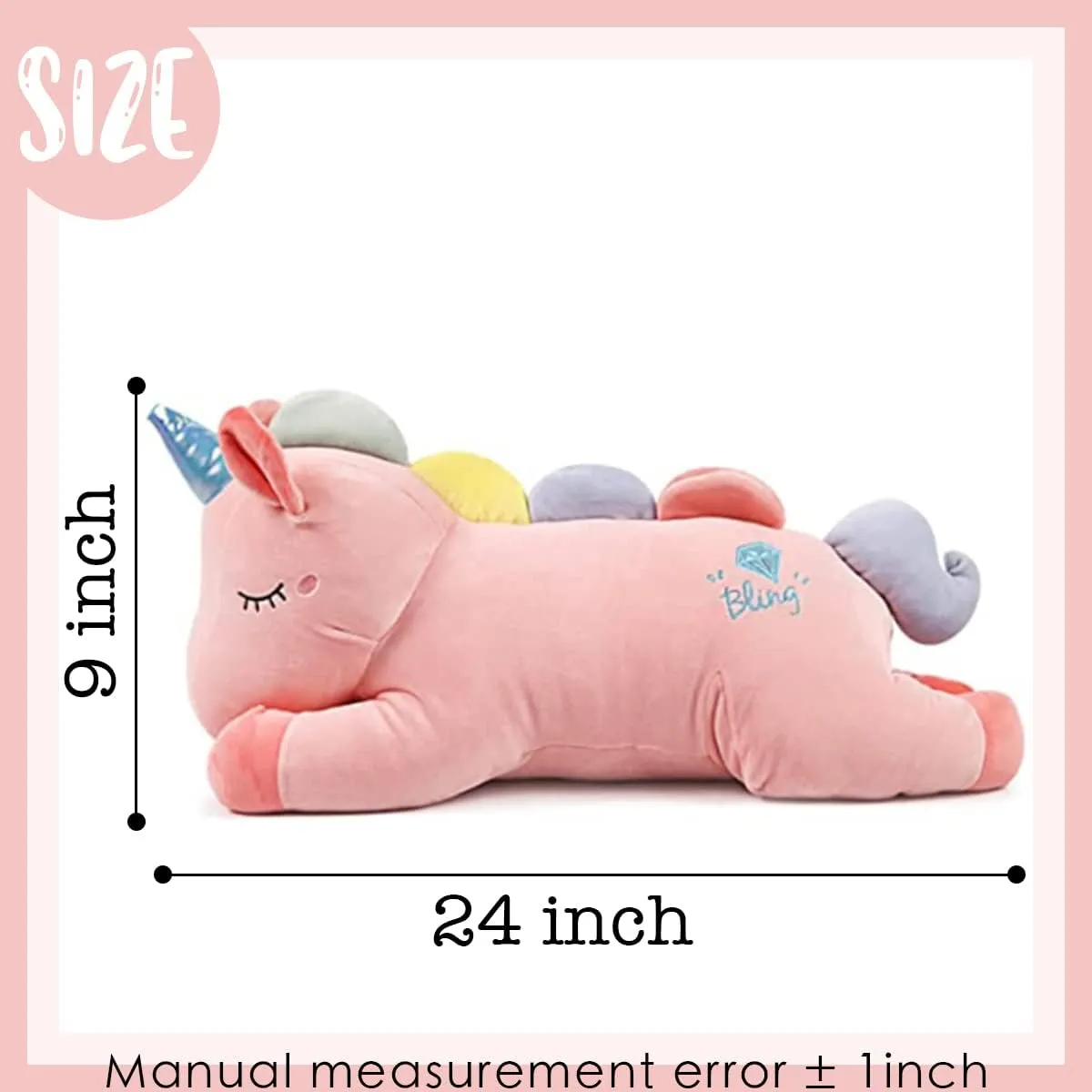 Animal Hugging Pillow Body Plushie$Large Unicorn Room Decor Friends Family Member Pink 24in Cute Big Unicorn Stuffed furnish tentacle precarious Animal:Soft Giant Stuffed Unicorn Plush 