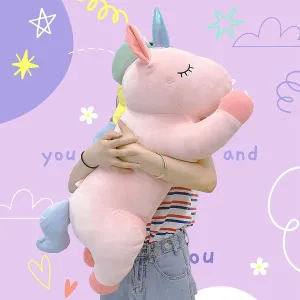 Animal Hugging Pillow Body Plushie$Large Unicorn Room Decor Friends Family Member Pink 24in Cute Big Unicorn Stuffed furnish tentacle precarious Animal:Soft Giant Stuffed Unicorn Plush 