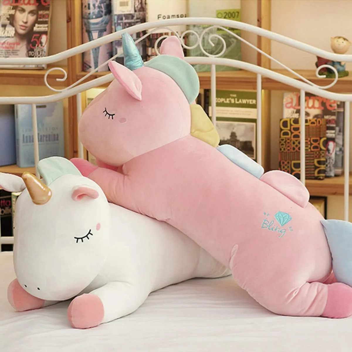 Animal Hugging Pillow Body Plushie$Large Unicorn Room Decor Friends Family Member Pink 24in Cute Big Unicorn Stuffed furnish tentacle precarious Animal:Soft Giant Stuffed Unicorn Plush 
