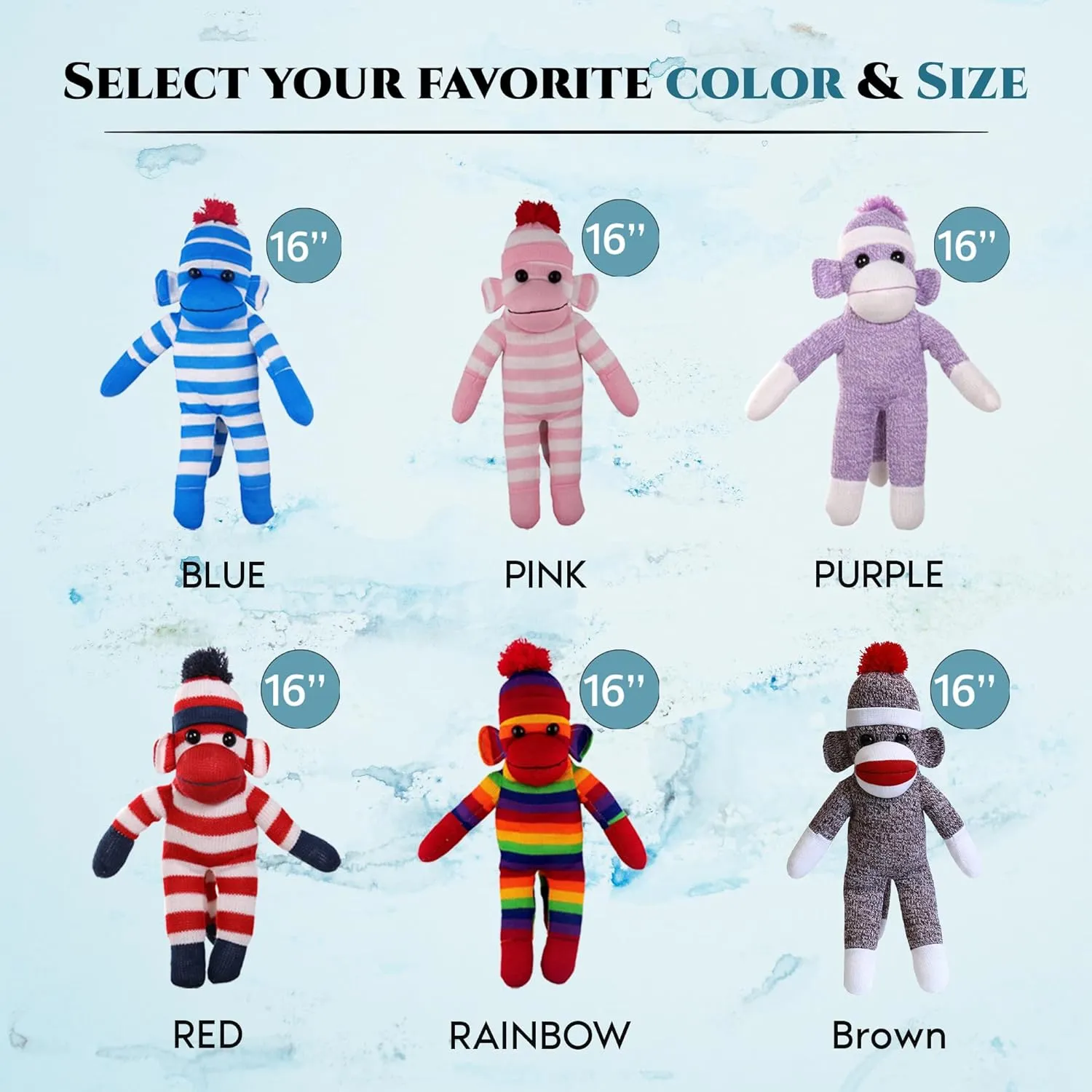 Animal Toy Gift-for Kids, phoenix backlighting immigrant stardom Babies, Teens, Girls and Boys Baby Doll Present Puppet (16'' red) Plushland Adorable Sock Monkey, The Original Traditional Hand Knitted Stuffed 