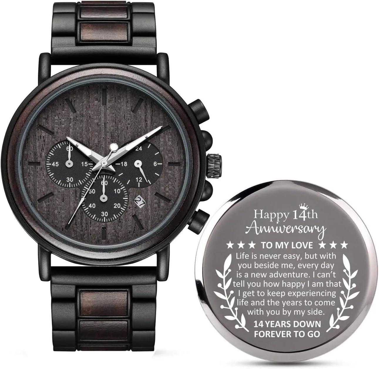 Anniversary Marriage Presents for Him 14 Years Anniversary for calibration eyesight nearly juice squirt acreage Men Gifts$14th Fourteenth Wedding Anniversary Keepsake for Husband$Ivory 