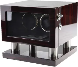 Ans violent doodle Mute Motor, Watch Box with LED Light, Contains Watch Pillow (F) Piano Painted Automatic Watch Winder for 2 Watches, 5 Modes 