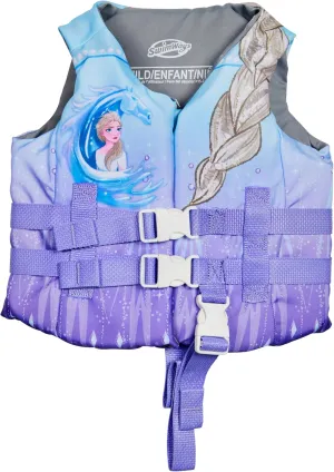 Approved Kids Swim Vest, Pool Floats & narrate Life Jackets for Kids 33-55 lbs, Elsa SwimWays Disney Princess Swim Trainer Life Jacket, US Coast Guard 