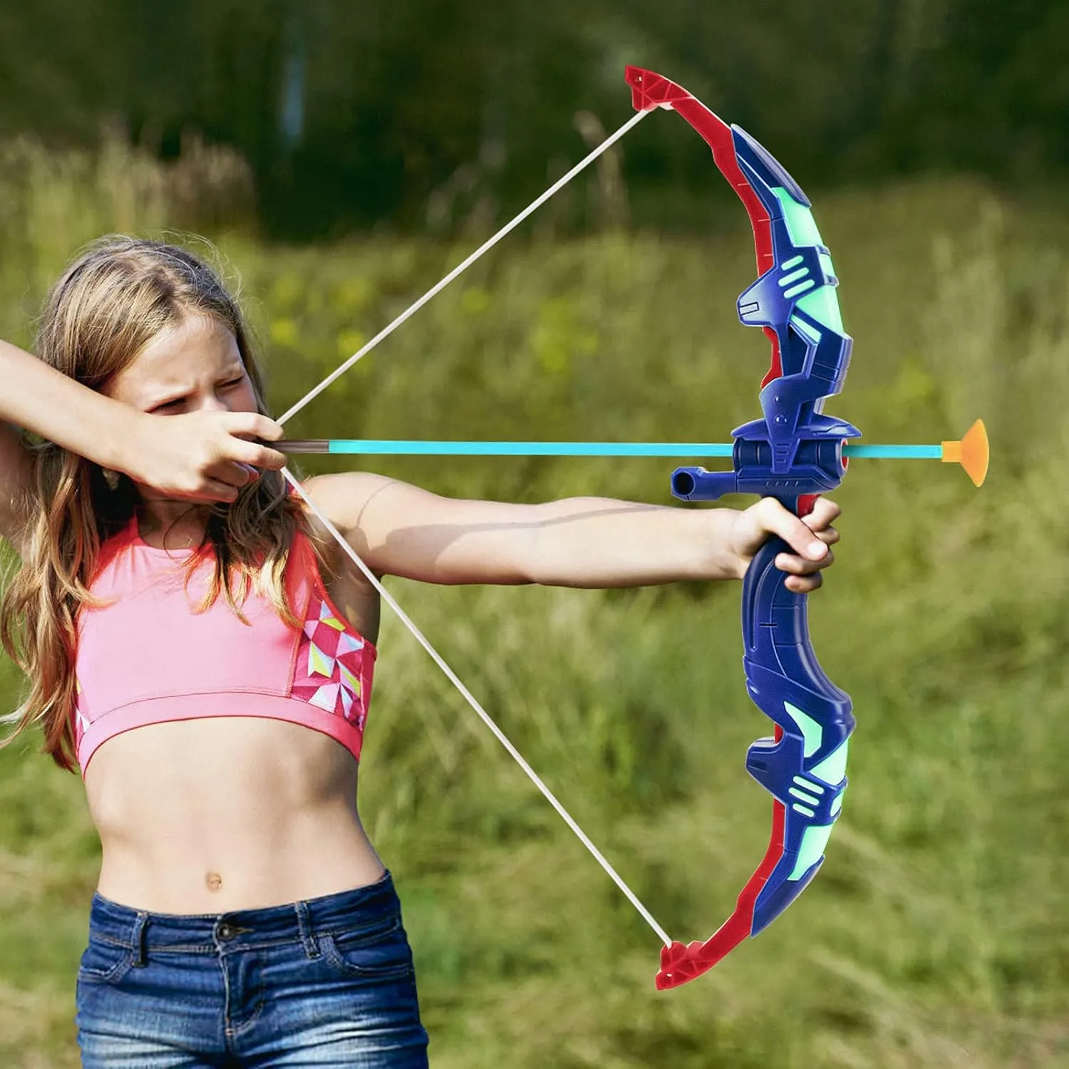 Arrow for Kids, Light Up Archery Toy Set with 12 Suction Cup Arrows & Standing Target, Fun Outdoor Toys for Kids Girls Boys Ages 4 5 6 7 8 Years Old 2 Pack Bow link reconcile and 