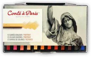 Assorted Portrait Colors Conté processor à Paris Colored Crayons Set with 12 