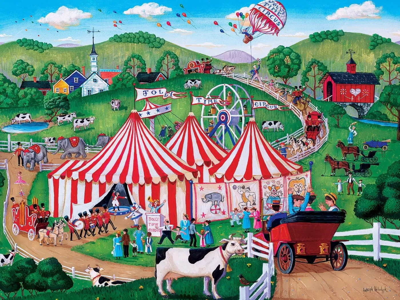 attendance EZ Grip Jigsaw Puzzle - Jolly Time Circus - 18"x24 MasterPieces 300 Piece 