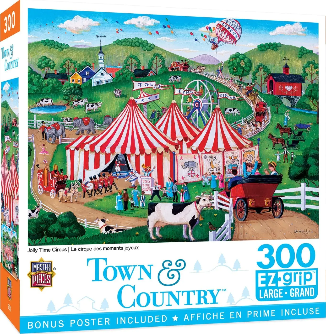 attendance EZ Grip Jigsaw Puzzle - Jolly Time Circus - 18"x24 MasterPieces 300 Piece 