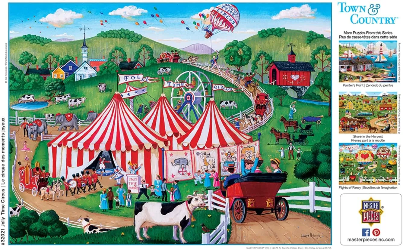 attendance EZ Grip Jigsaw Puzzle - Jolly Time Circus - 18"x24 MasterPieces 300 Piece 
