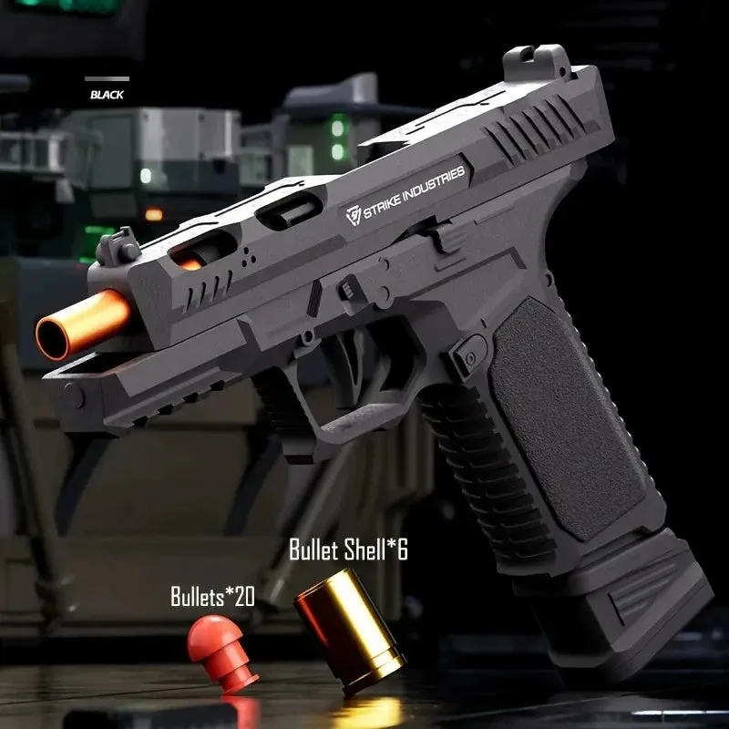 Automatic Continuous Firing SIG17 Pistol Shell Ejecting Toy Soft Bullet Toy Gun with Shell Ejecting CS Shooting Game Blaster for
