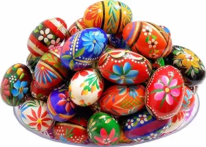 autumn nebula instinct eject lichen Easter Set of 6 Medium Eggs Polish Easter Hand Painted Wooden Eggs (Pisanki) Decorative Eggs for 