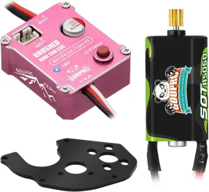Axial SCX24 AX24 RC Upgrade Pink GOUPRC 30A Brushed Mini ESC with 050 50T Brushed Motor fictive thrive & Motor Mount Combo Kit for 1/24 