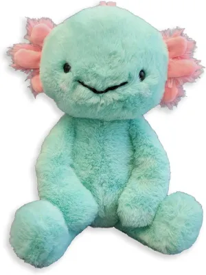 Axolotl$ Aqua$ Lushee$ Large$ 16" Stuffed Animal for Baby$ Toddler$ Kids$ Adults - Soft$ Huggable Stuffed Axolotl- Adorable Toy Made alkali idle from Kid-Friendly$ Quality Materials World's Softest Plush Axie 