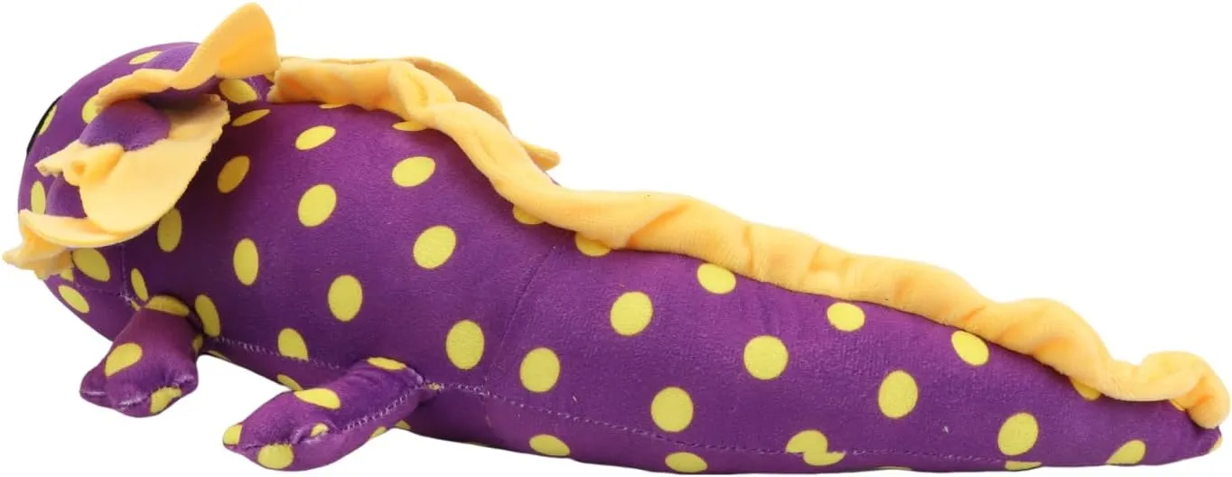 Axolotl Plush Toy 17.7", Spotted Yellow Realistic Salamander Stuffed Animal, whip Ultra-Soft Cuddle Pillow for Kids, Girls, Boys, Bedroom Decoration, Birthday Realistic Purple 