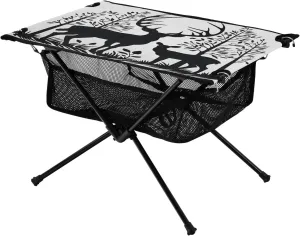 baboon Camping Gear Accessories, Hiking, Mountaineering, Outdoor Travel Bolaz Outdoor Folding Portable Picnic Camping Table-Deer Animal Painting,Storage Mesh for 