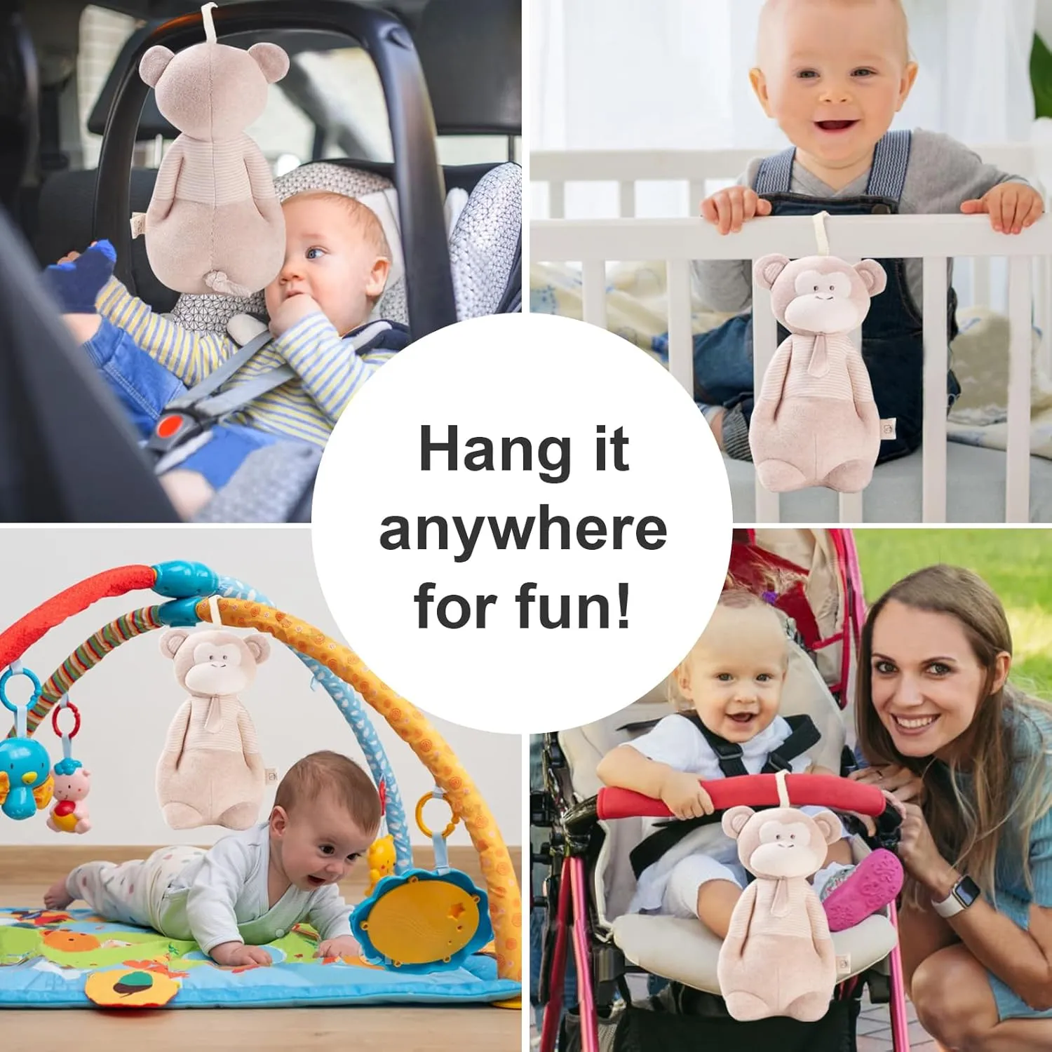 Baby Toys$ Stuffed Animal Toy with Lullaby Music for Infant Babies 0 3 6 12 to 36 Months Boy & Girl$Ideal flare gregarious vaccinate Gift for Newborn$ Monkey COTTONEBEBE Organic 