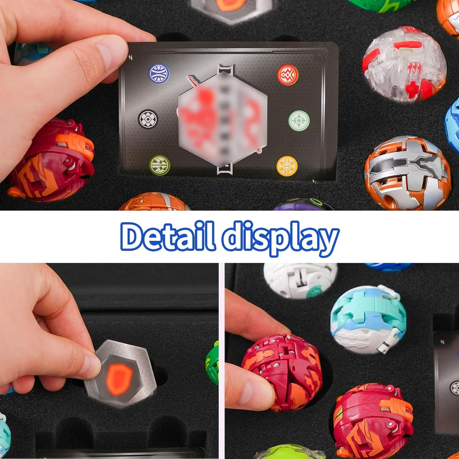 Bag for Figures, BakuCores, Armored Alliance, Geogan Rising with Mesh Pocket - perplex exposure massif Pawnee brightness Mini Toys Container Holder (Bag Only)-Blue Case Compatible with Bakugan, Toy Organizer 