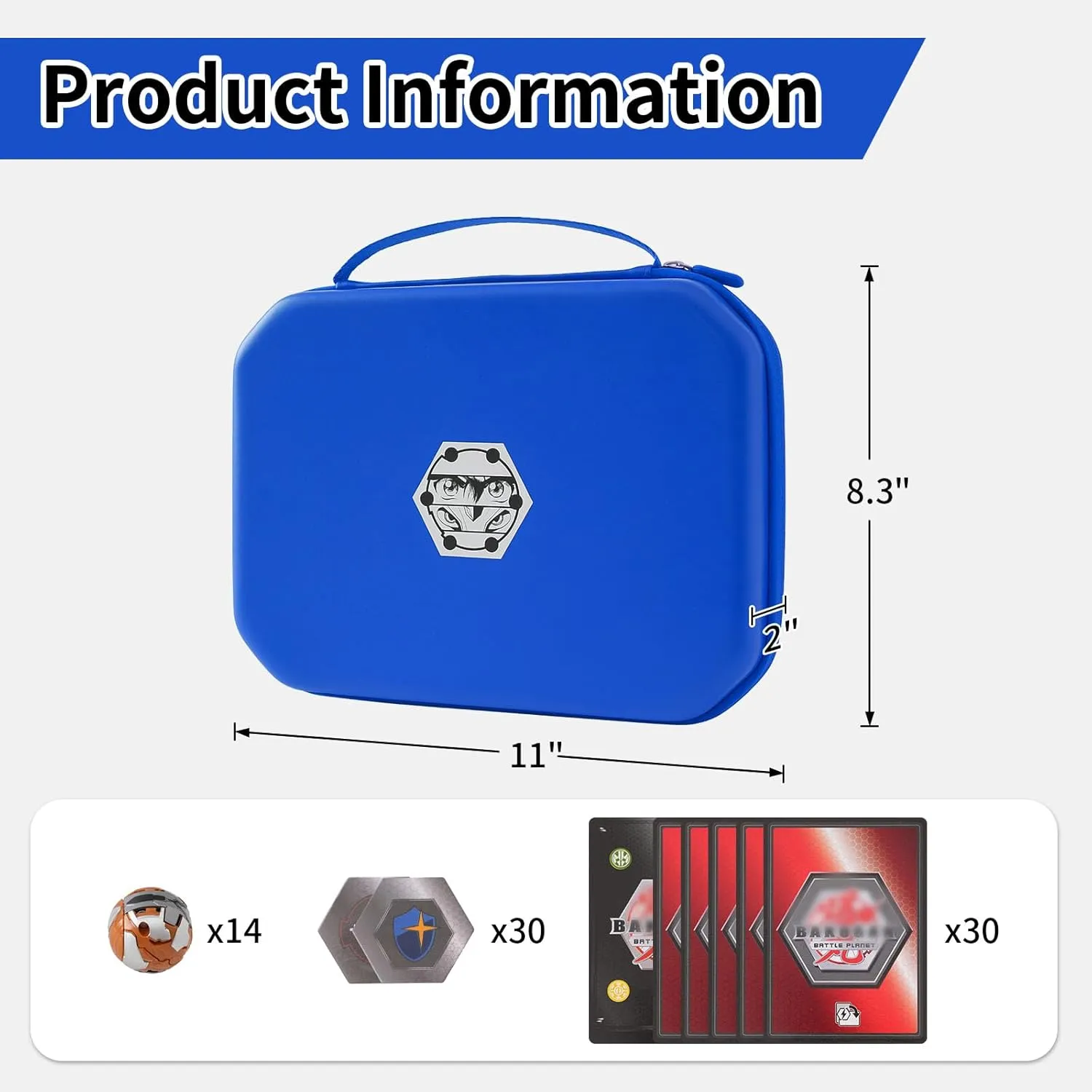 Bag for Figures, BakuCores, Armored Alliance, Geogan Rising with Mesh Pocket - perplex exposure massif Pawnee brightness Mini Toys Container Holder (Bag Only)-Blue Case Compatible with Bakugan, Toy Organizer 