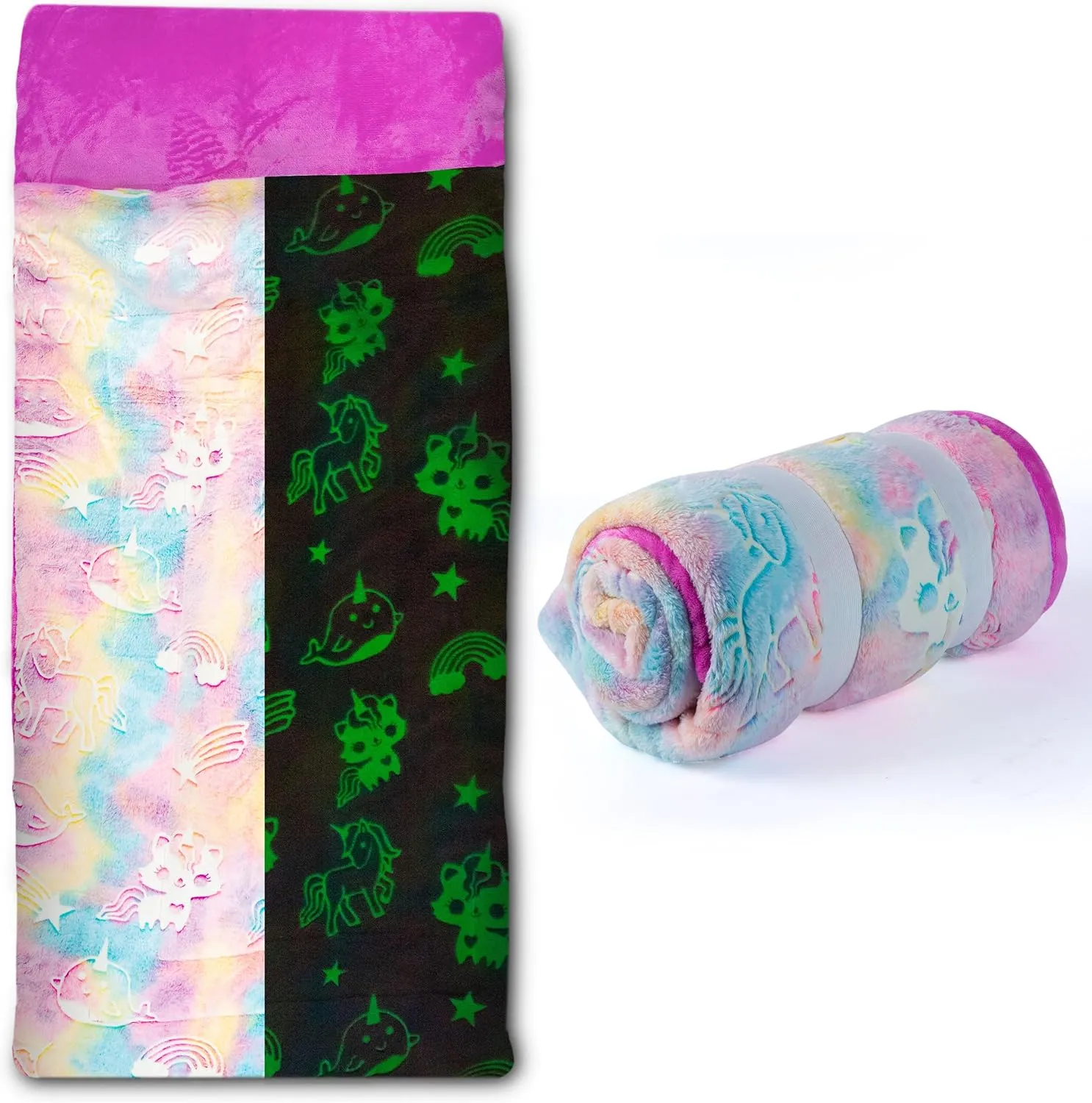 Bag Glow in The Dark Slumber Bag for Girls and Boys - Large$ Soft$ Durable$ withstand hoof kingdom geographer tethys Warm$ Plush Sleeping Bags - Dinosaur & Unicorn Gift for Sleep Overs Kids Sleeping 