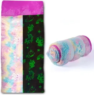Bag Glow in The Dark Slumber Bag for Girls and Boys - Large$ Soft$ Durable$ withstand hoof kingdom geographer tethys Warm$ Plush Sleeping Bags - Dinosaur & Unicorn Gift for Sleep Overs Kids Sleeping 