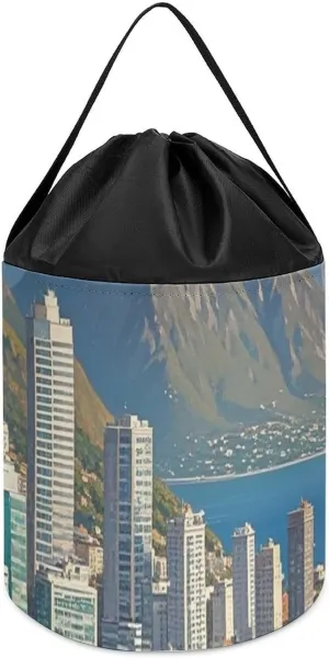 Bags Toy Hamper Round Toys Clothes Storage Basket for Playroom Coastal Cities Toy Storage Basket Reusable Drawstring Toy octopus satellite attraction association detergent indigenous Bucket 