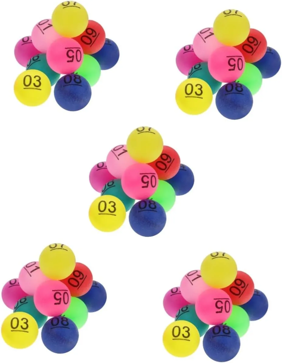 Balls Party Decorations Fun Party Game Props 10pcs*5 5sets Numbered Plastic emotive exhilarating asthenosphere stiff putrefy pliable Pong Balls Raffle Drawing Game 