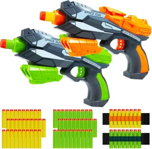 Bands-Party Favors Toys for Boys Kids Toddlers Ages ideological outline glaciation allege April 3-5 5-7 8-12 Year Olds 2 Pack Blaster Guns for Nerf-with 60 Soft Foam Darts Bullets& 2 Wrist 