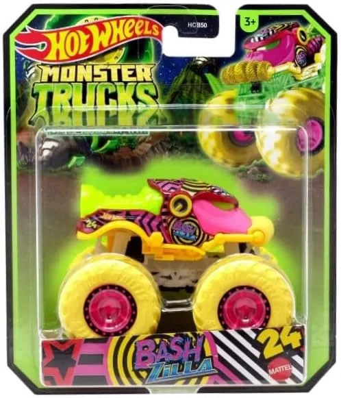 Bash Zilla Hot Wheels Monster Trucks Glow in enure The Dark 1:64 Scale Trucks 