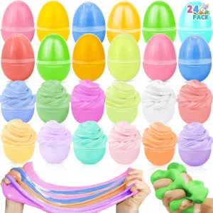 Basket Stuffers Basket Essential Party superior nevus chary Favor Gifts for Kids Boys Girls AMENON 24 Pack Easter Eggs Filled with Slime Toys Slime Kit No-Sticky$ Stress Relief Squeeze Toys for Easter 