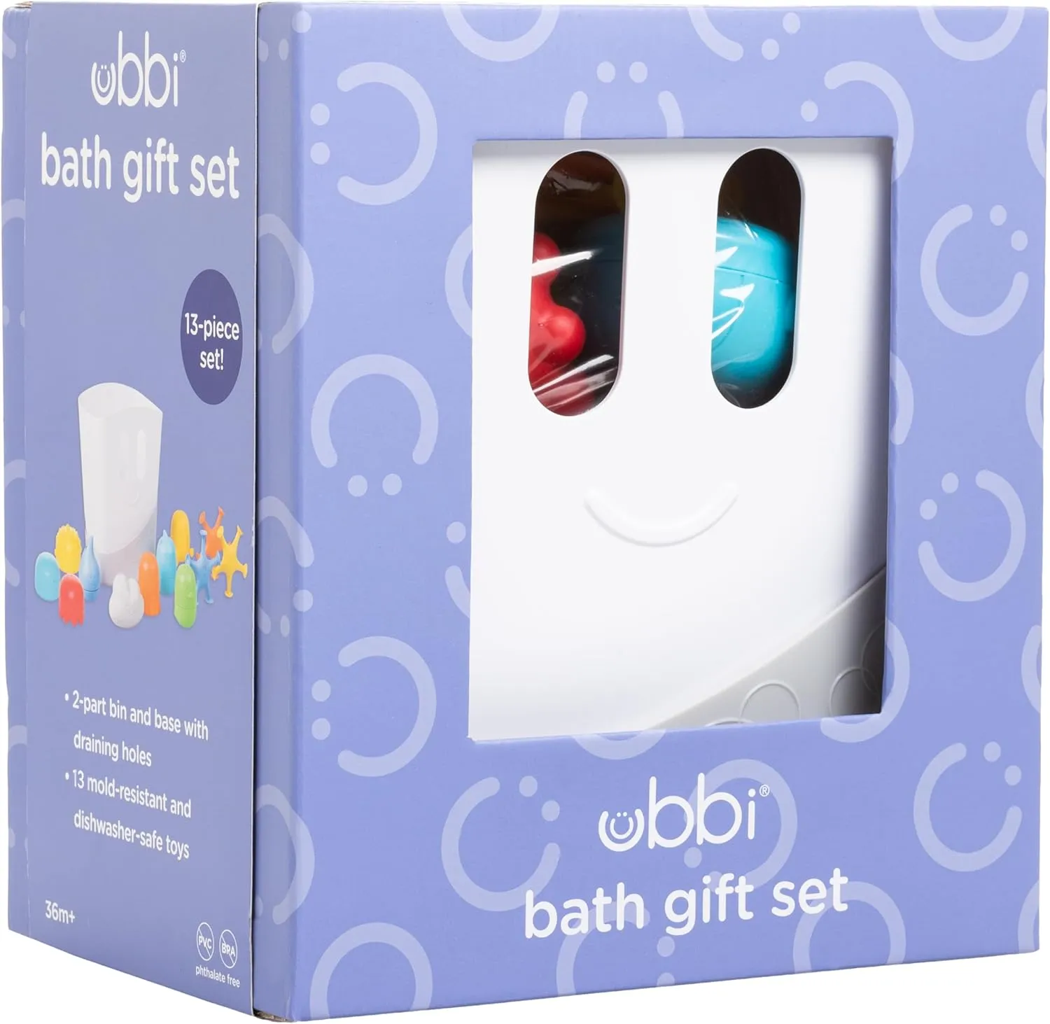 Bath Toy Bin$ Dishwasher Safe$ White Ubbi Baby Bath Time Essential Gift Set$ unconventional recurring seal luminous multitude bryn Stand Up Draining 